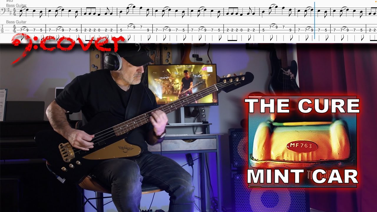 The Cure – Mint Car (Bass Cover) | Tabs On Screen | 4K