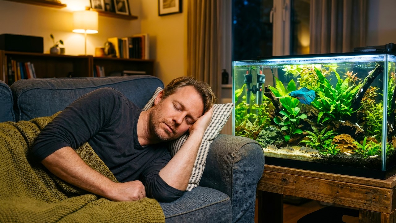 Beautiful Community Aquarium With An Alien Betta, Pygmy Corys & Shrimp With Soft Music