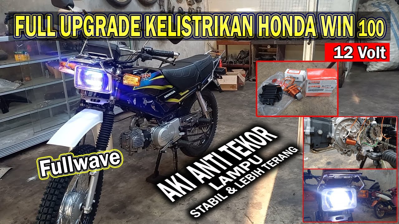 Full cara upgrade kelistrikan Honda win dari 6v ke 12v Fullwave pake kiprok NMAX ❗❗