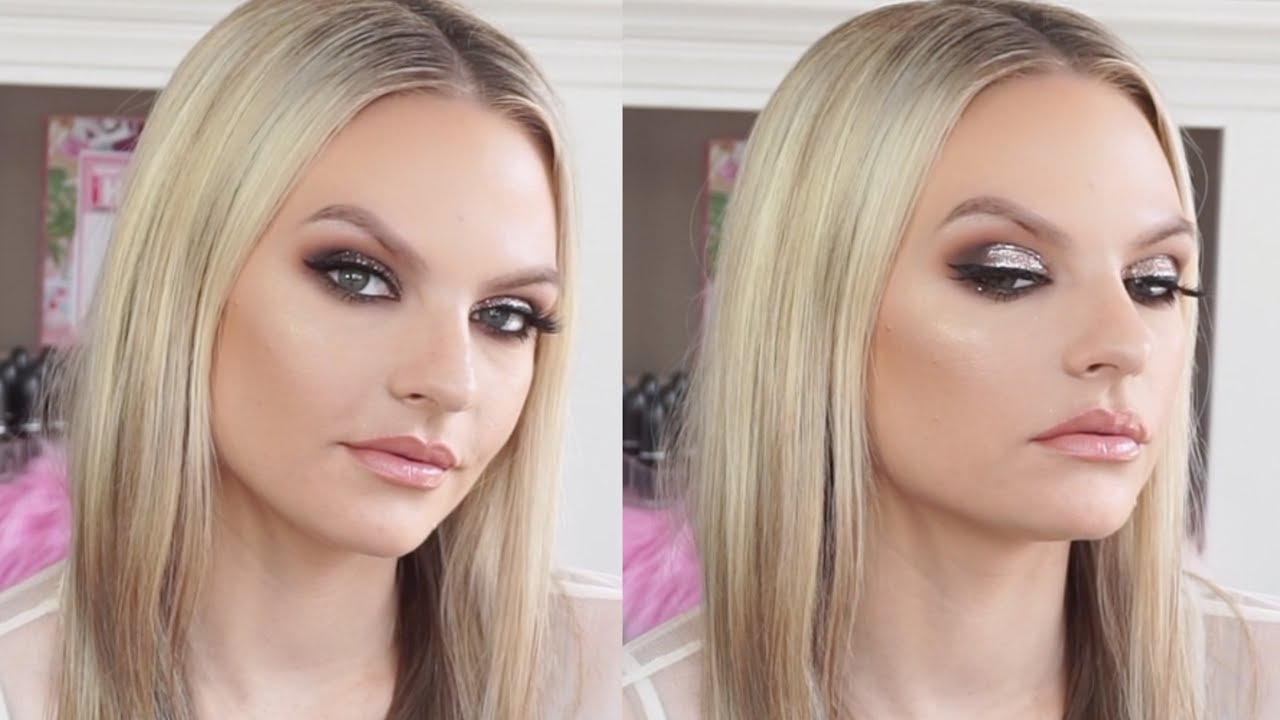 NEUTRAL GLITTER SMOKEY EYE