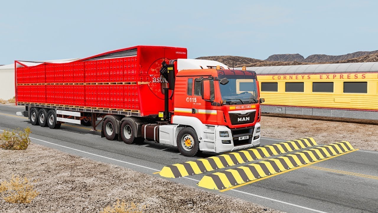 Trucks vs Speed Bumps Marathon #6 | BeamNG Drive | TrucksVs