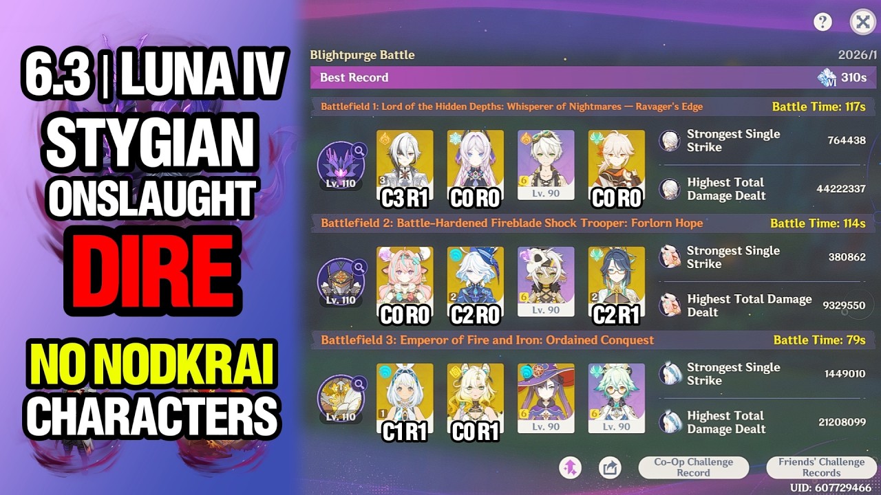 [ 6.3 - LUNA IV - STYGIAN ONSLAUGHT - DIRE ] - NO NODKRAI CHARACTERS