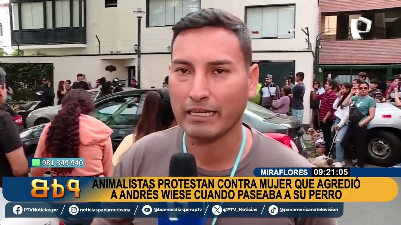 Miraflores: protestan en vivienda de mujer que agredió a Andrés Wiese por pasear a su perro