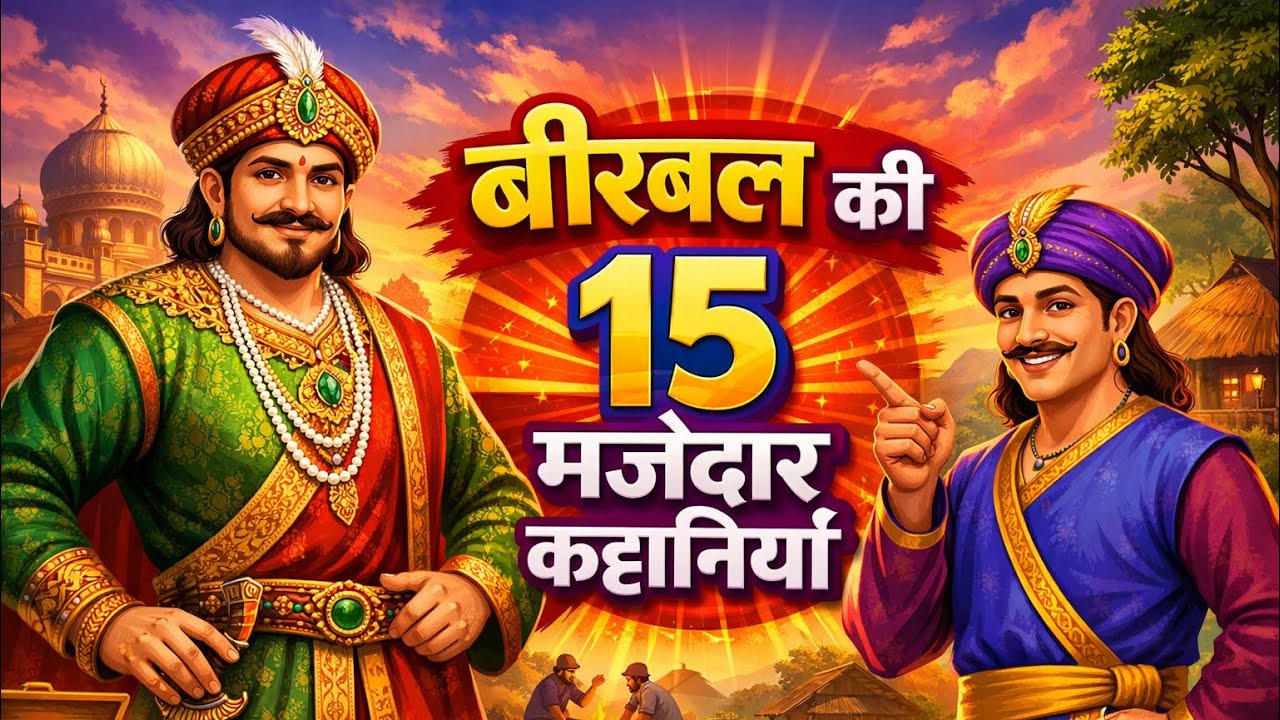 बीरबल की 15 मजेदार कहानियां 🤩 Akbar Birbal Stories 😃 Hindi Kahani 🤯 Cartoon Video 😱