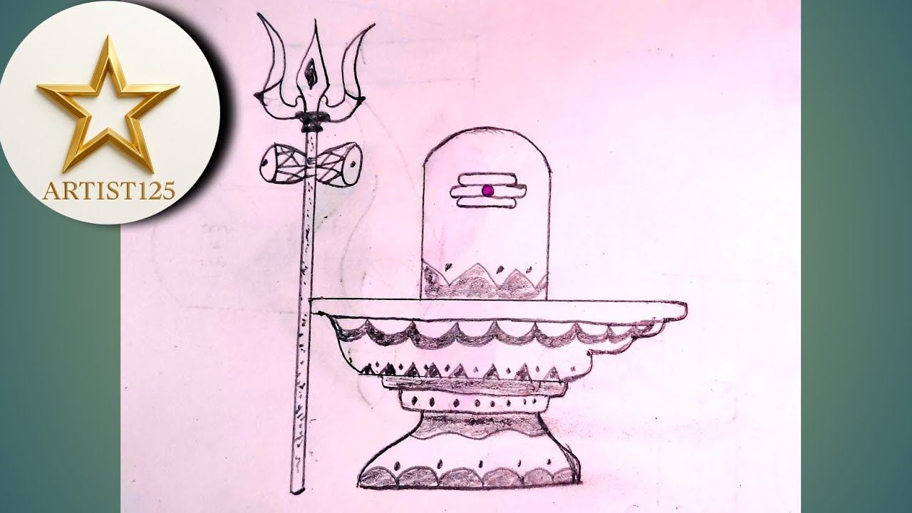 Mahashivratri Special Shivling Drawing with Trishul | Mahadev Drawing Easy Step by Step |
