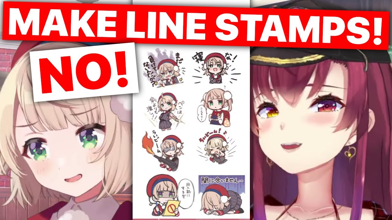 Marine Tries To Get Ui-mama To Make Line Stamps (Shigure Ui & Houshou Marine / Hololive) [Eng Subs]