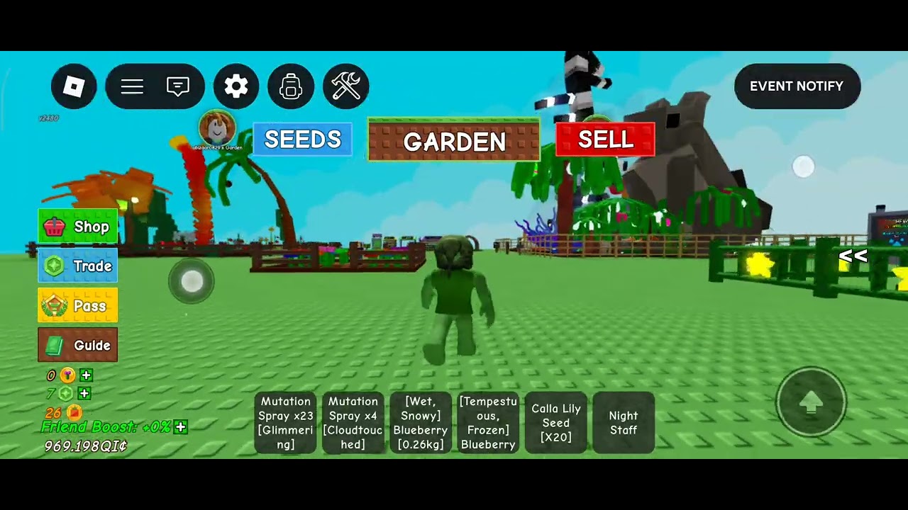 I checking grow a garden