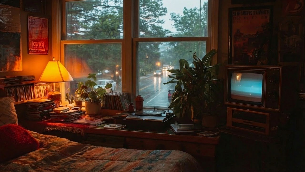 Everything is fine 🏠 Vintage Room Rainy Night | Retro Nostalgia for Deep Sleep