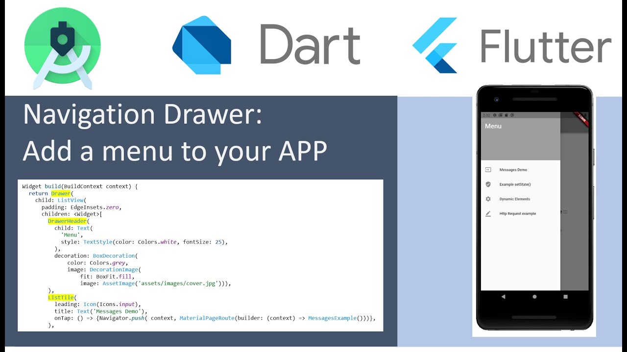 Drawer - Building menus in your Flutter APP
