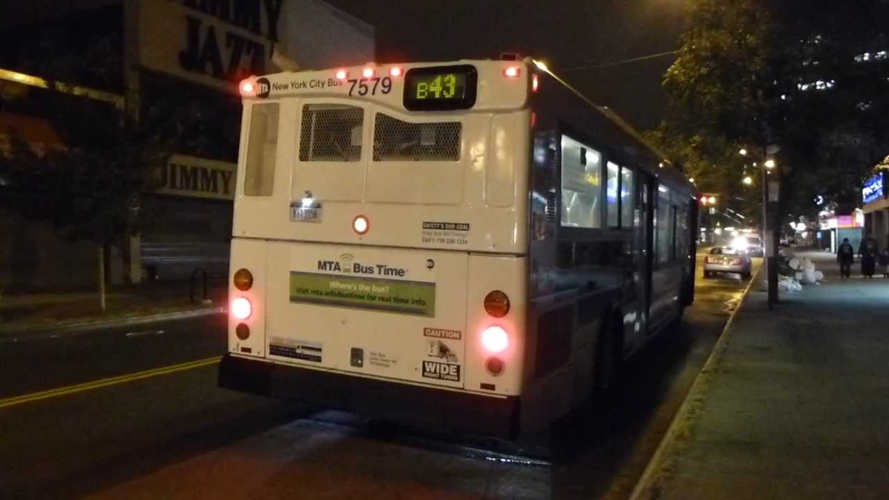 MTA NYCT Bus: 2003 Orion VII CNG B43 Bus #7579 at Cook St-Graham Ave