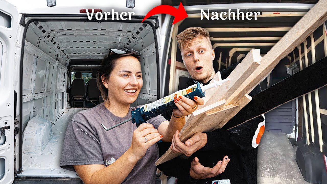 PERFEKTE Unterkonstruktion für den DIY CAMPER VAN Ausbau! (Einfach KLEBEN und MAXIMALE HÖHE) 😍