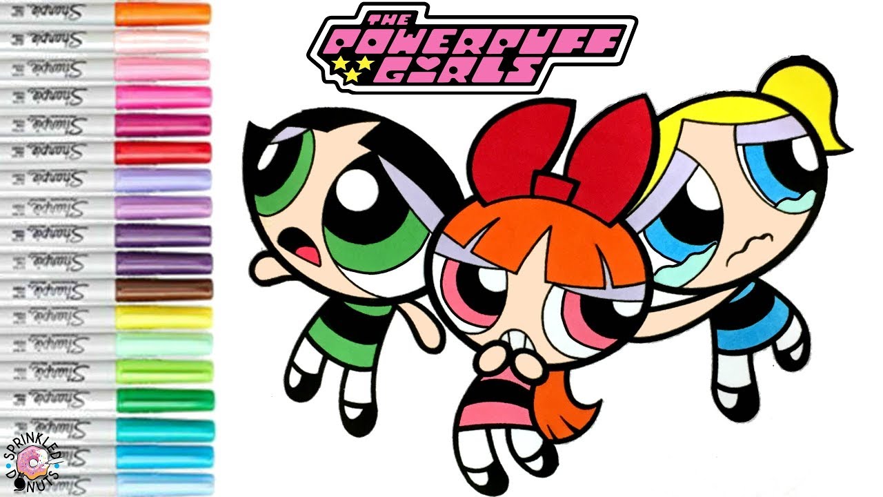 Powerpuff Girls Coloring Book Page Blossom Bubbles Buttercup PPG | SPRiNKLED DONUTS