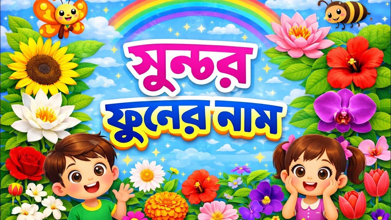Beautiful Flower Names 🌸 | Learn Flowers for Kids | Bangla & English