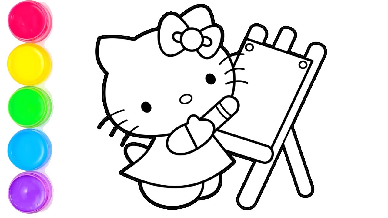 Menggambar dan Mewarnai Hello Kitty Untuk Anak-anak