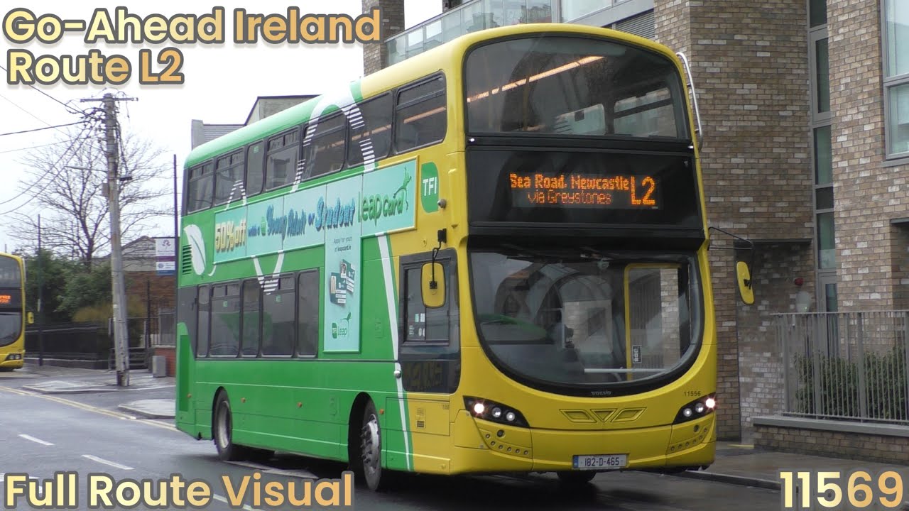 Go-Ahead Ireland | Route L2 - Full Route Visual | Bray Station to Newcastle | 11569