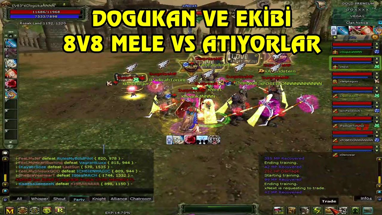 Knight Online VS | Doğukan ve Ekibi 8v8 Mele VS Atıyor | CZ | PK
