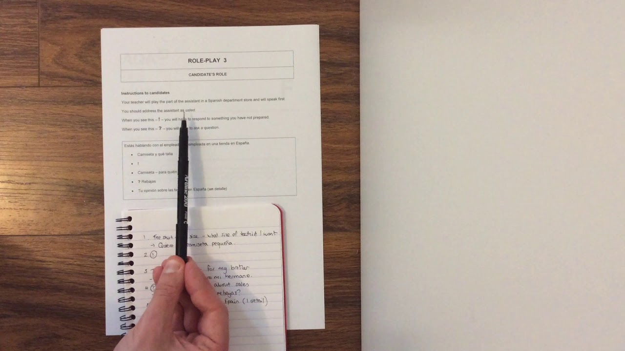 Being successful at AQA Speaking Section 1: The Role-play