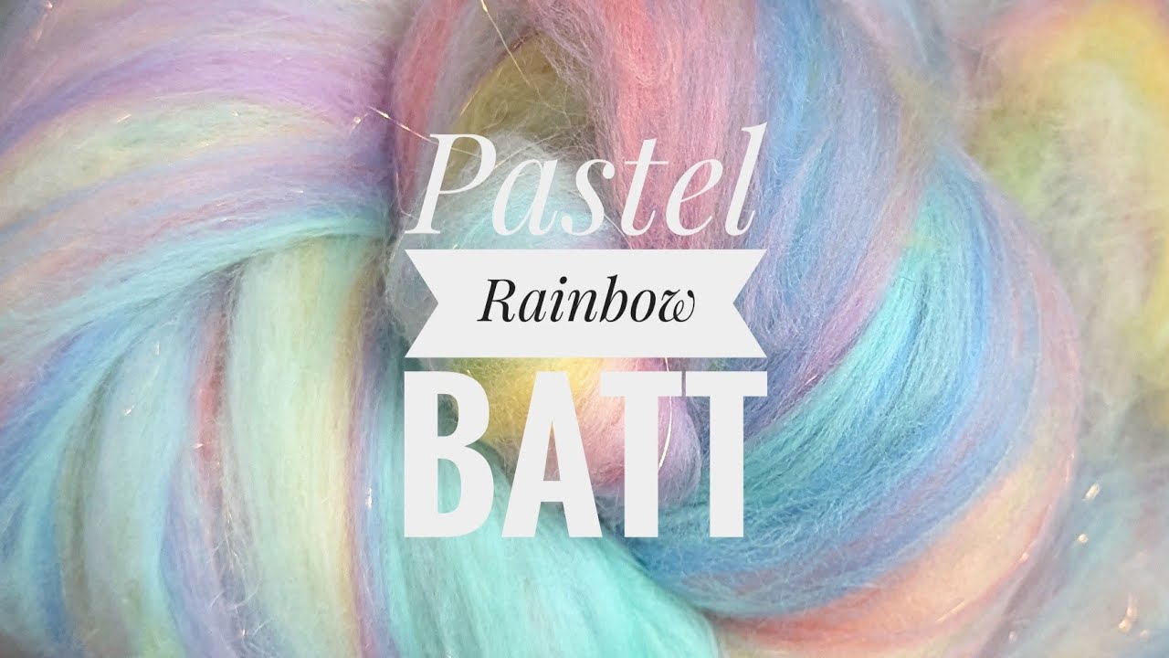 Carding Up Pastel Rainbow Merino Batt / Spinning Yarn