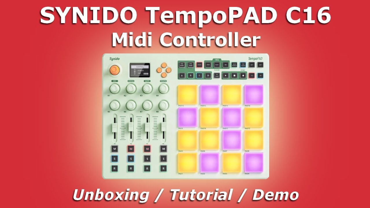 Kontroler Midi SYNIDO TempoPAD C16 | Unboxing / Tutorial / Demo
