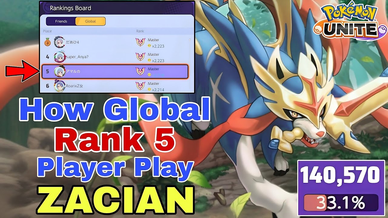 How Global Rank 5 Player Play ZACIAN | Sacred Sword + Agility | Pokemon Unite