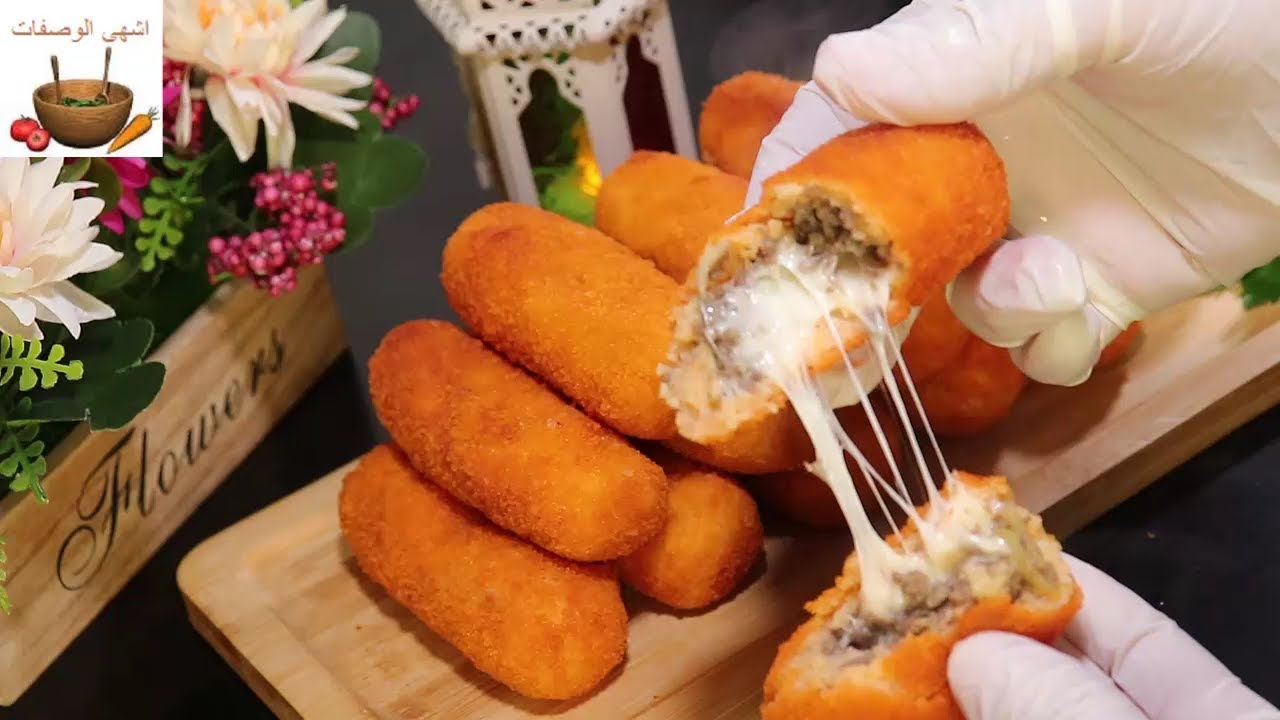 كفتة البطاطس المقرمشة باللحمة المفرومة والجبنة والطعم ولا اطيب