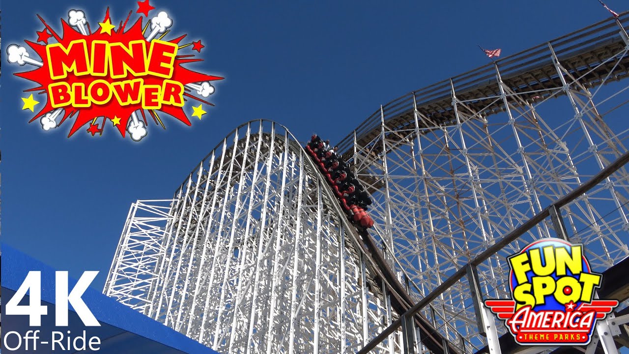 Mine Blower - 4K Off-Ride - Fun Spot America - Gravity Group - Hybrid Coaster - RMC Retrack