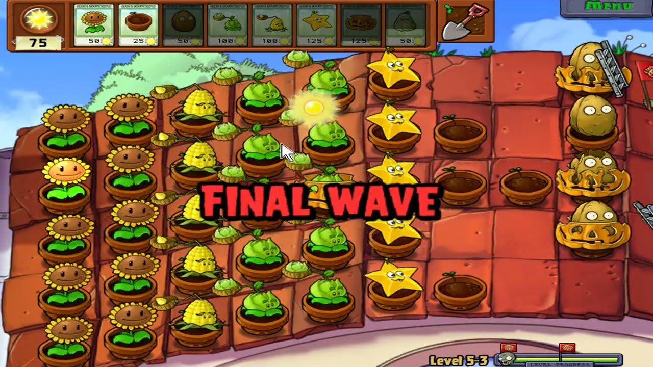 🍀Plants vs. Zombies_Level 5-3_Got COFFEE BEAN