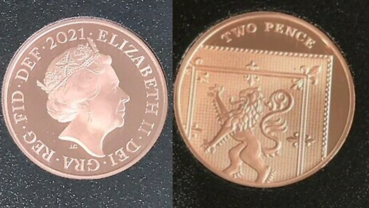 UK 2021 2p Two Pence Coin REVIEW PROOF COIN! Queen Elizabeth II