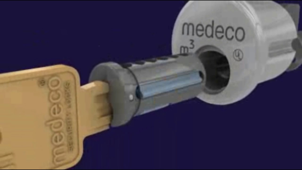 Medeco High Security Lock Cylinder cutaway animation