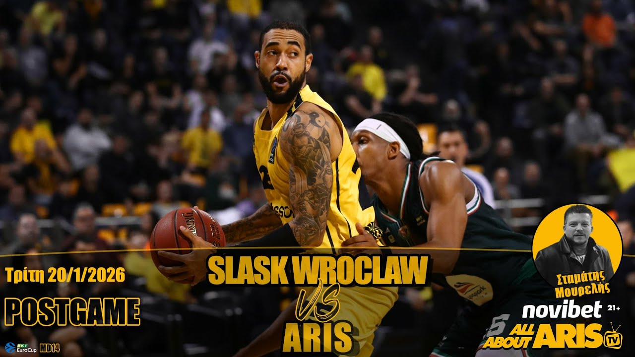 NOVIBET ALLABOUTARIS TV: POST GAME Slask Wroclaw - ARIS B.C. 107-113 (20/01/26)