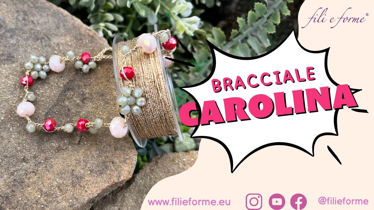 Bracciale carolina all'uncinetto con filato luce fili e forme