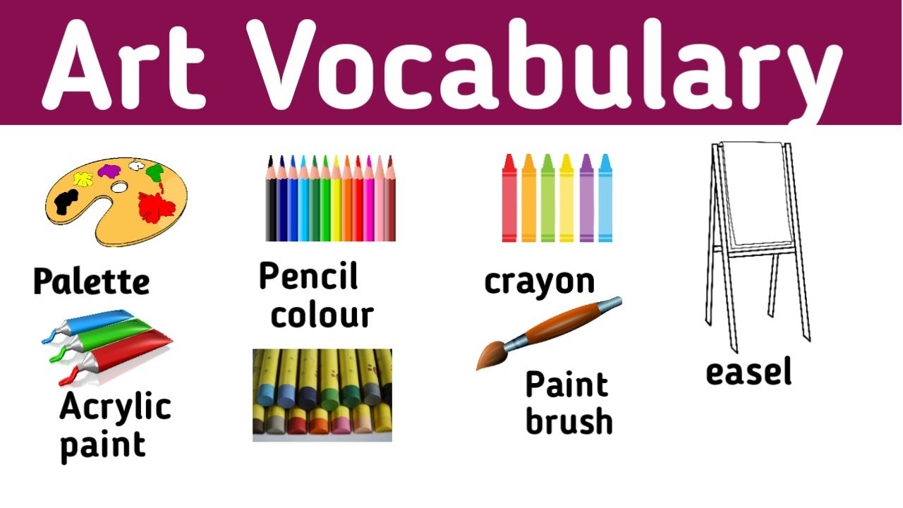 Art Vocabulary for kids / Word Vocabulary for kids with pictures