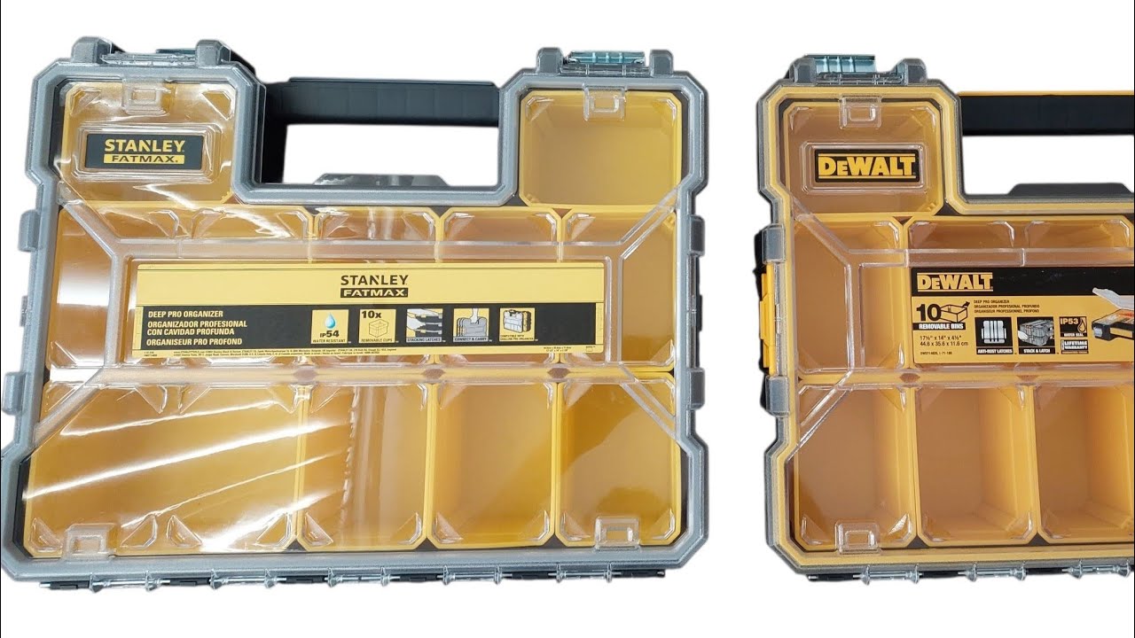 Stanley Fatmax FMST14820 e Dewalt DWST14825 comparativo e divisórias personalizadas.