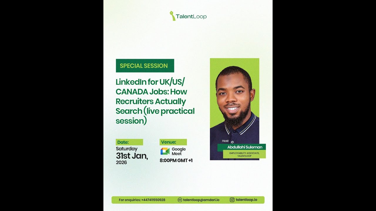 LinkedIn for UK/US/CANADA Jobs: How Recruiters Actually Search (Live Practical Session)