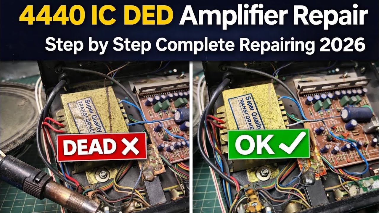 4440 IC Amplifier Repair Step by Step | बिना मल्टीमीटर के चेक करना सीखें Amplifier Problem solve