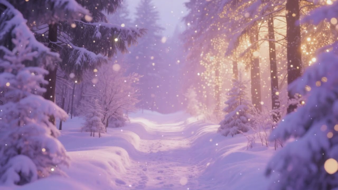Snowy Forest Through a Window ❄️ | Soft Night Light TV Screen