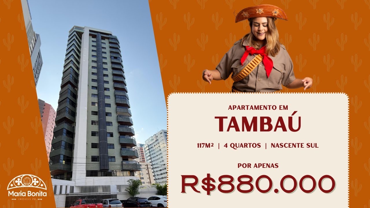 🏡 Apto em Tambaú com 173m², 4 quartos e lazer completo – perto da praia!