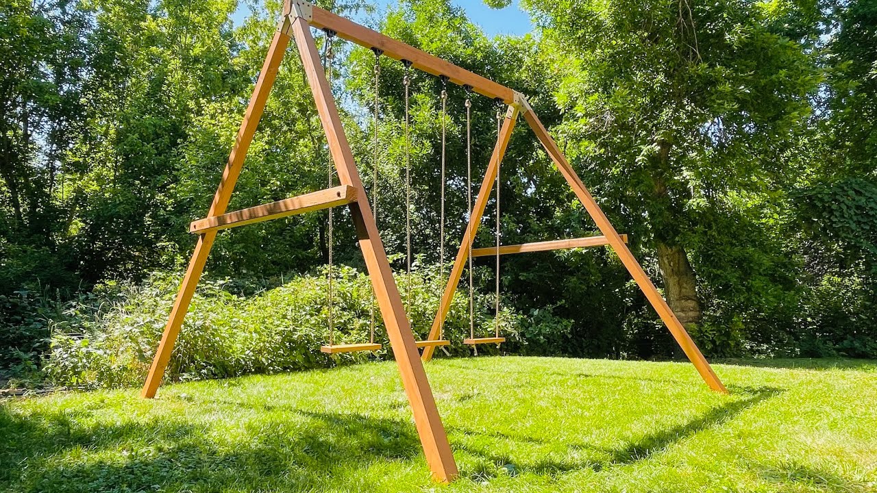Build the Best TALL Wood Swing Set -- In 3 Hours! How to Make this Backyard Wooden Swing Set Frame.