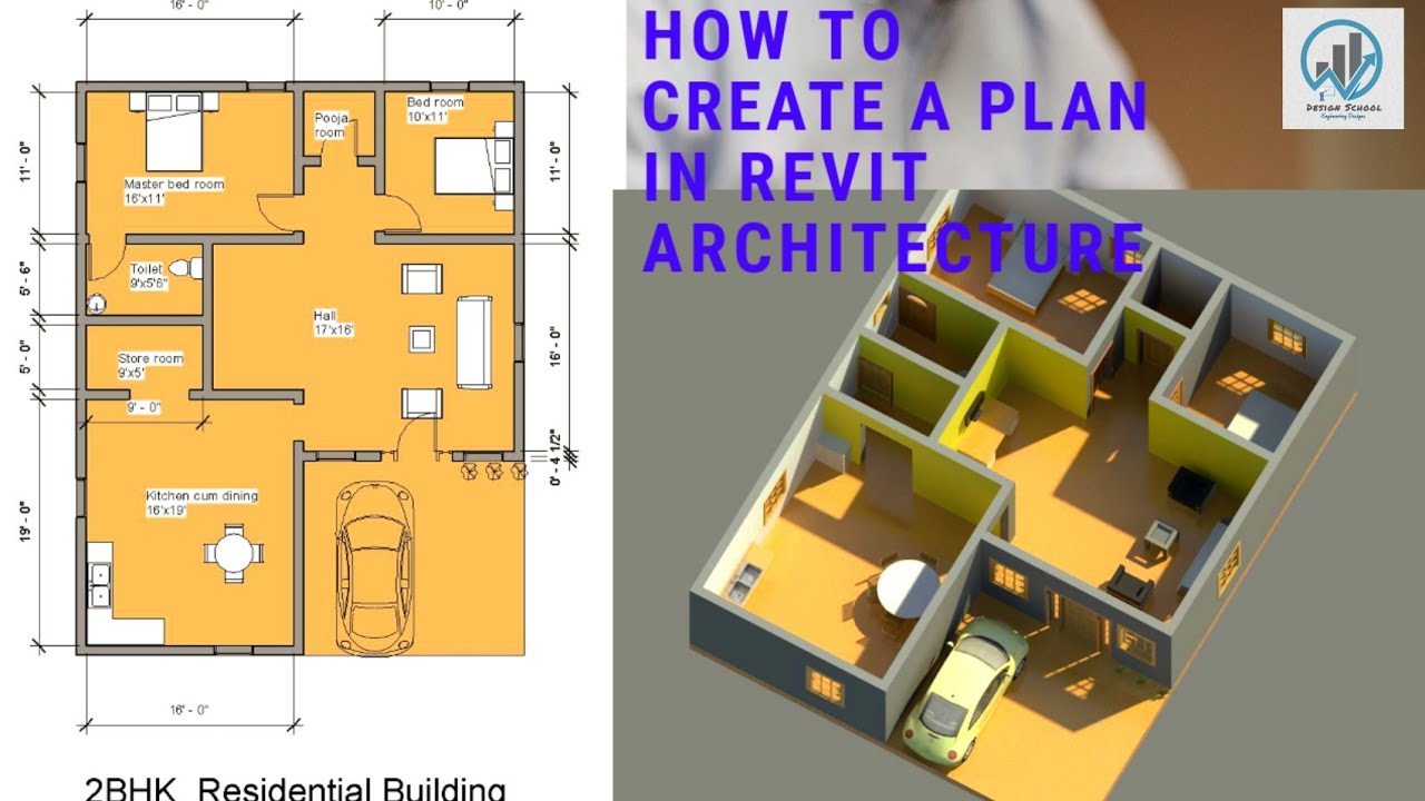 How to CREATE a PLAN in Revit Architecture|Design 2BHK in Revit|Revit 2D & 3D Plan