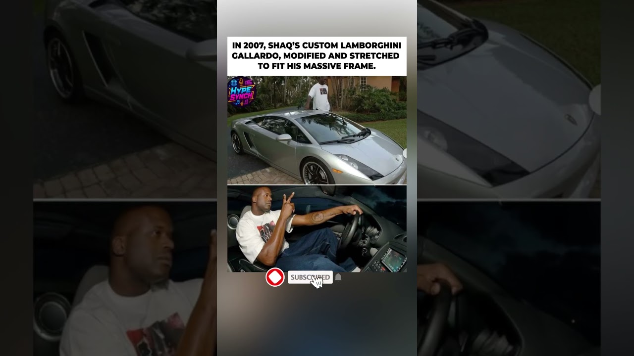 Shaq's STRETCHED Lamborghini Is Ridiculous! 🚗💨#shaq #lamborghini #shorts