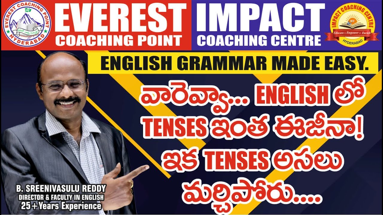 #ENGLISH #GRAMMAR #TENSES for SSC #CGL/CHSL Banks & Other Competitive Exams | SREENIVASULU REDDY Sir