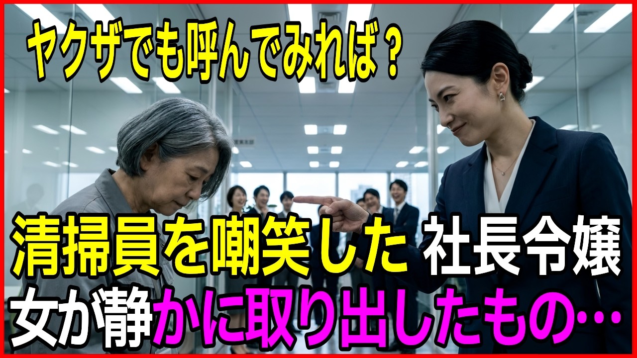 「ヤクザでも呼んでみれば？」社長令嬢に笑われた清掃員——8年間隠してきた女の正体とは【スカッとする話】【朗読】