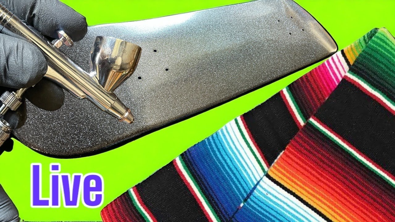 Metal Flaked Mexican Sarape Blanket Airbrush Design using LiME LiNE Transparent Candy Paint