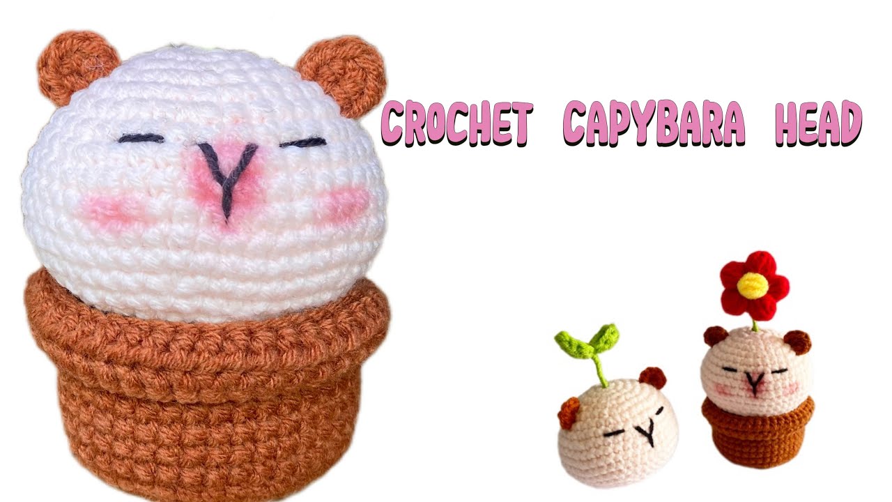 How to Crochet Capybara Head/Capybara crochet Keychain