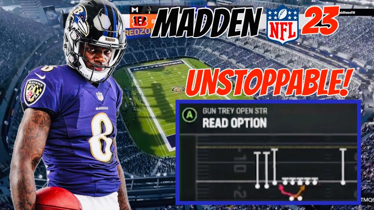 MADDEN 23 BEST PLAYBOOK MONEY SCHEME READ OPTION IS UNSTOPPABLE! LAMAR JACKSON ACTIVATED! MADDEN 23
