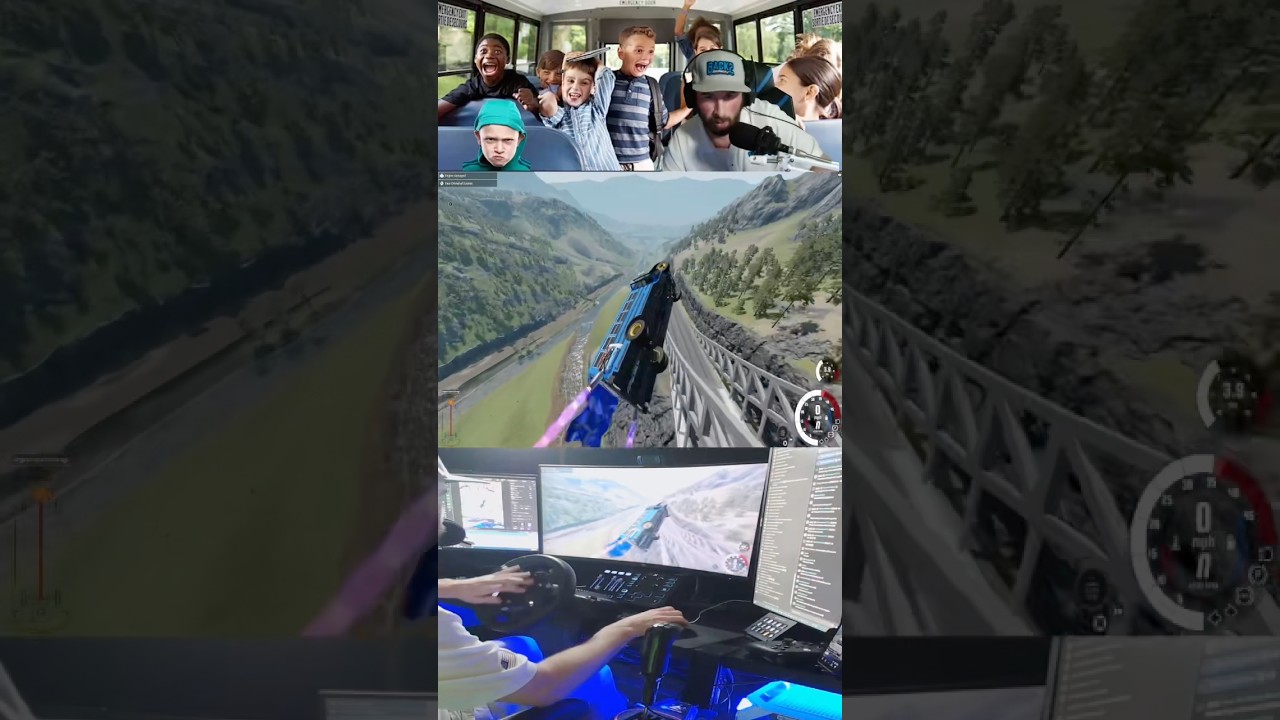 Если бы Тайгер Вудс управлял школьным автобусом&hellip; 💀 #beamngdrive #gaming #crash #fails #shorts