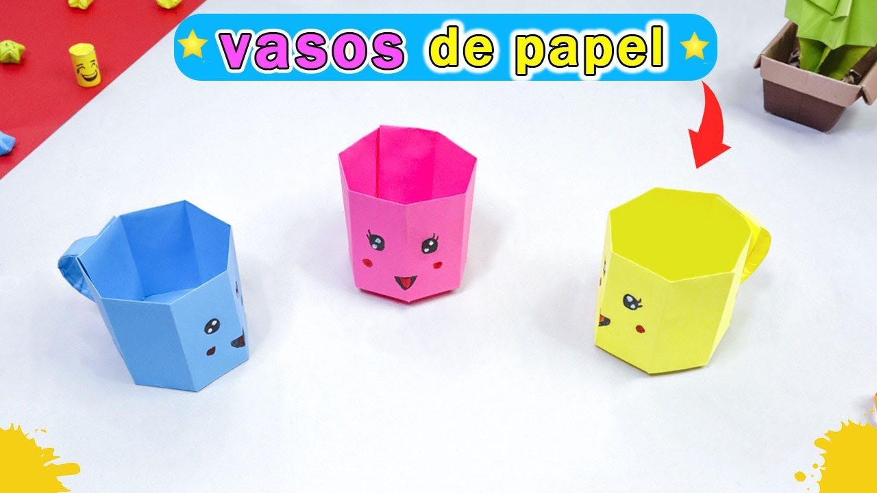 Como Hacer Vasos de Papel(Vasos Paso a Paso)Manualidades