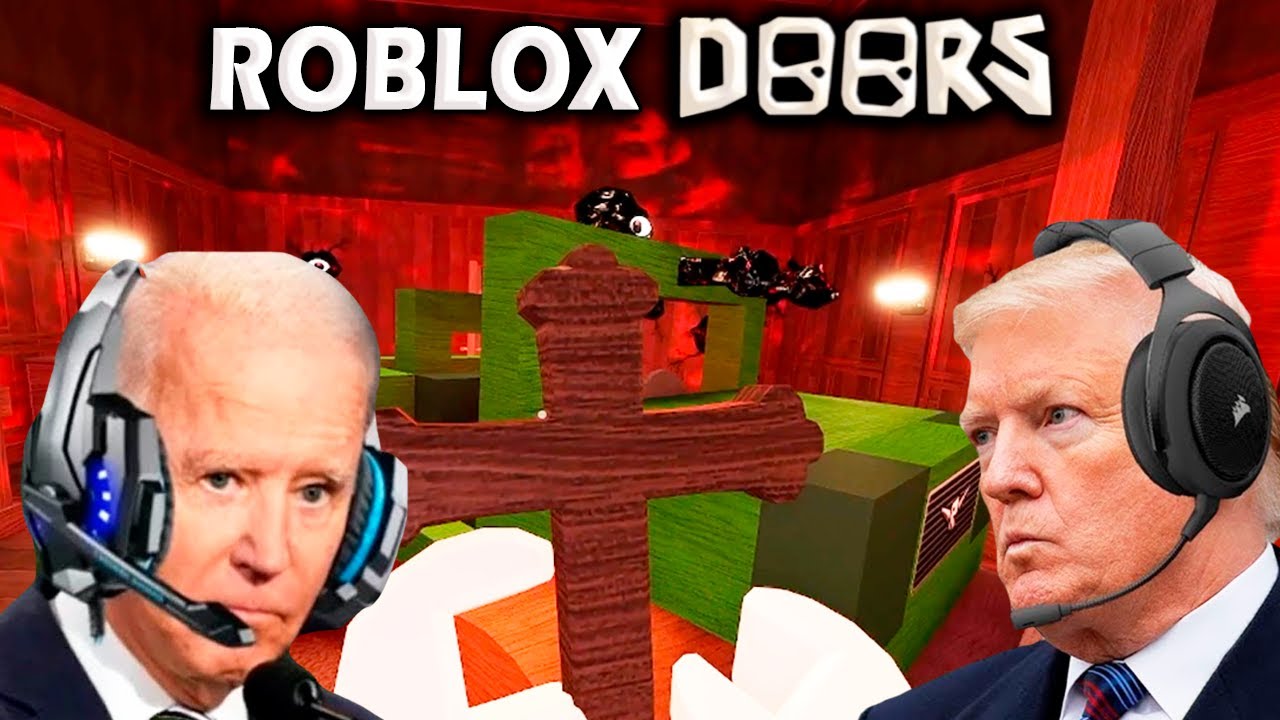 US Presidents Play Roblox Doors + Using Crucifix in Super Hard Mode!