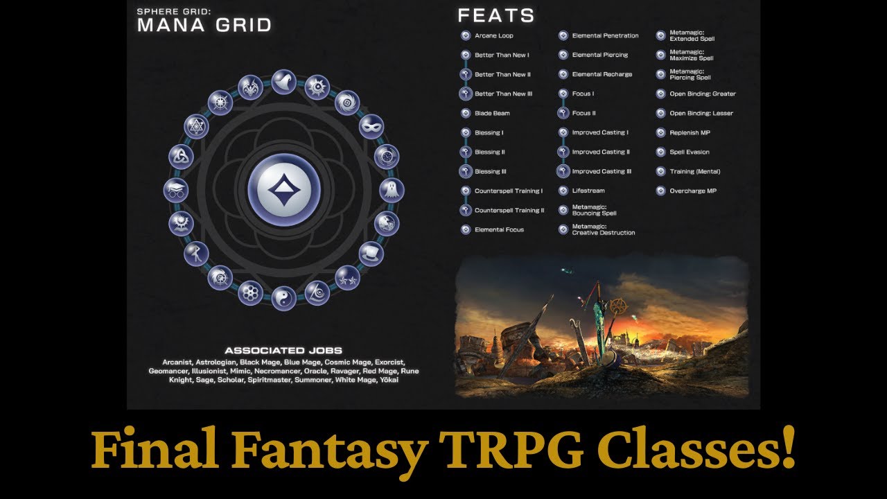 Final Fantasy TRPG: Legend Edition — Описание классов и профессий
