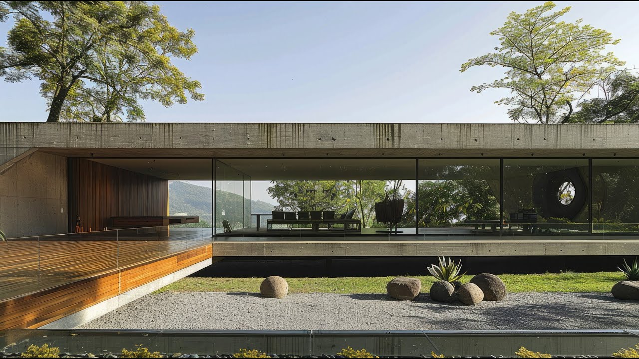 Modern One-Story Concrete Houses with Timeless Design